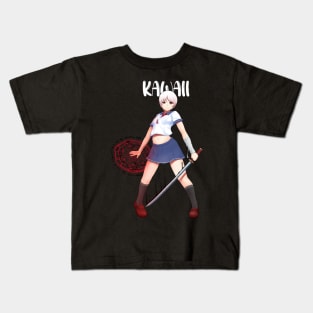 kawaii jutsu fighter girl Kids T-Shirt